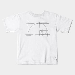 Golden Ratio - Reticle Lines - Fibonacci Spiral Kids T-Shirt